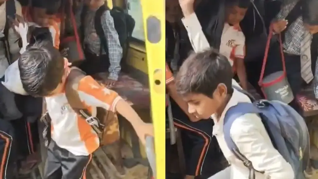 In Sheopur, 25 school children were transported in a 10-seater van.