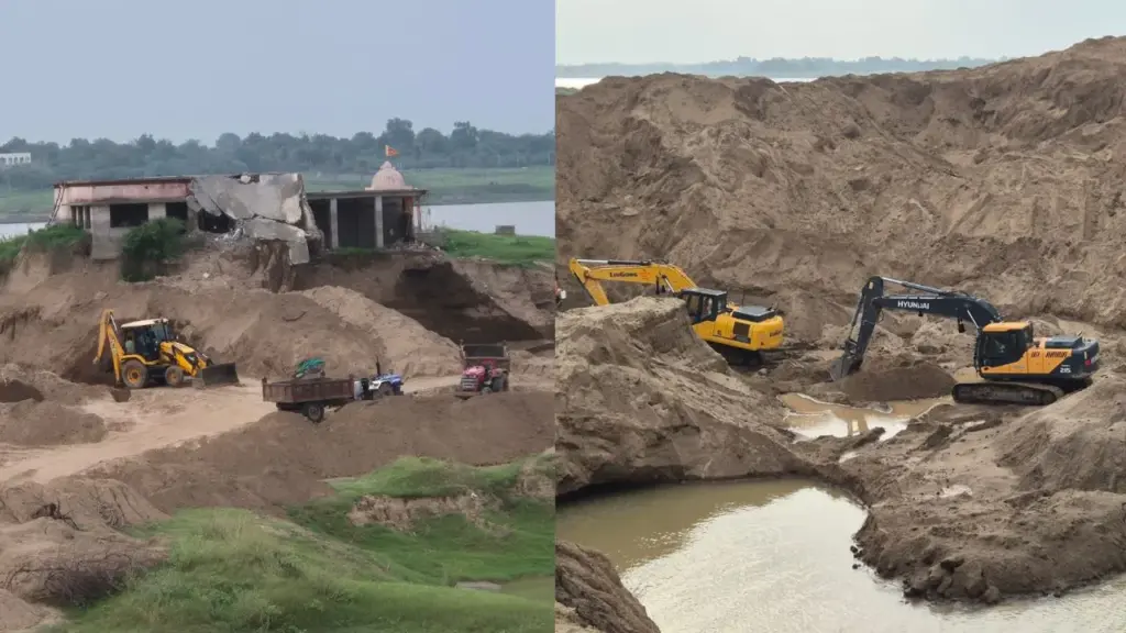 barwani narmada river illegal sand mining ground report