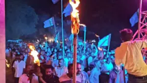 mauganj Protest over the action taken against students in Delhi