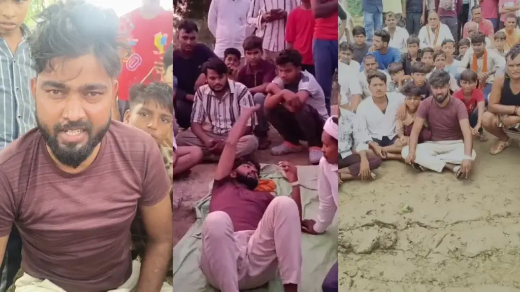 Morena Police assaulted the person on a hunger strike dimni Navneet tomar