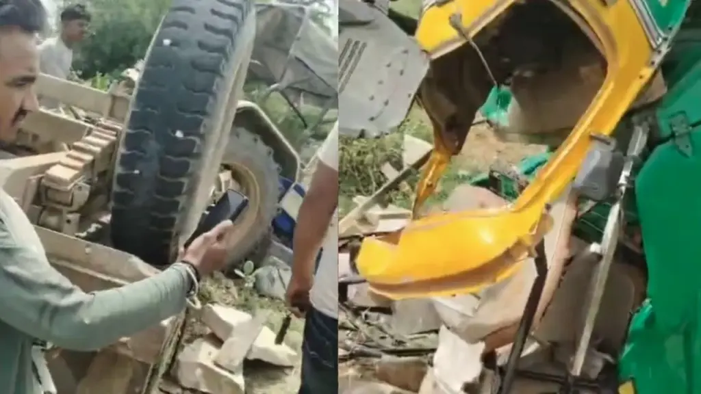 Morena road accident three died and four injured