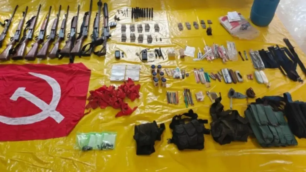 narayanpur bsf recovers rifles and explosive material dump in kader forest searching operation