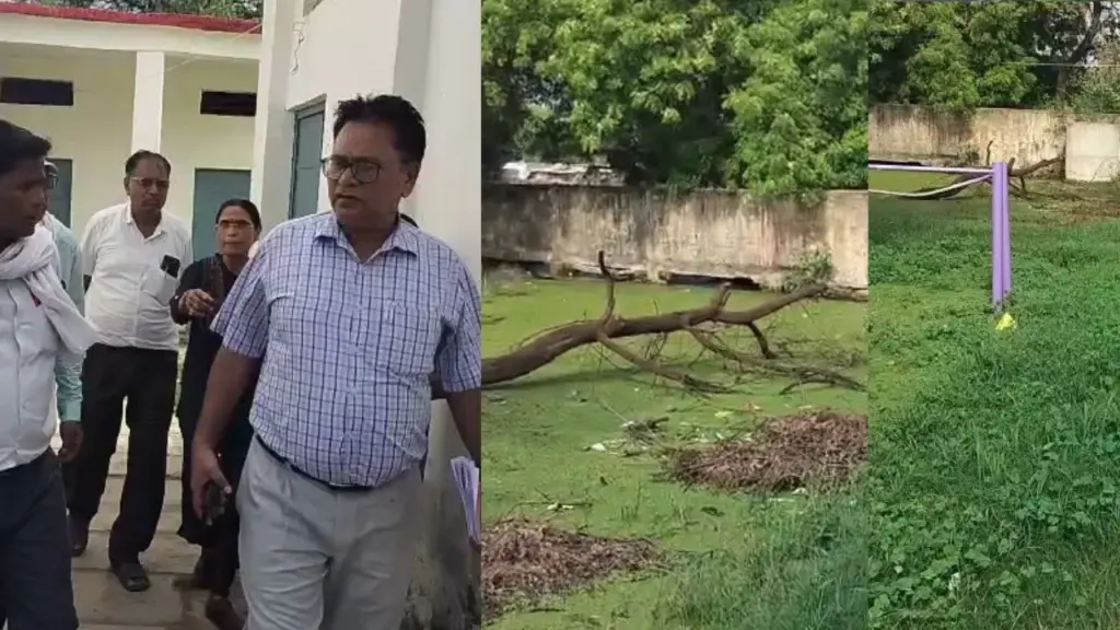 Waterlogging in Morena school