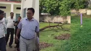 Waterlogging in Morena school