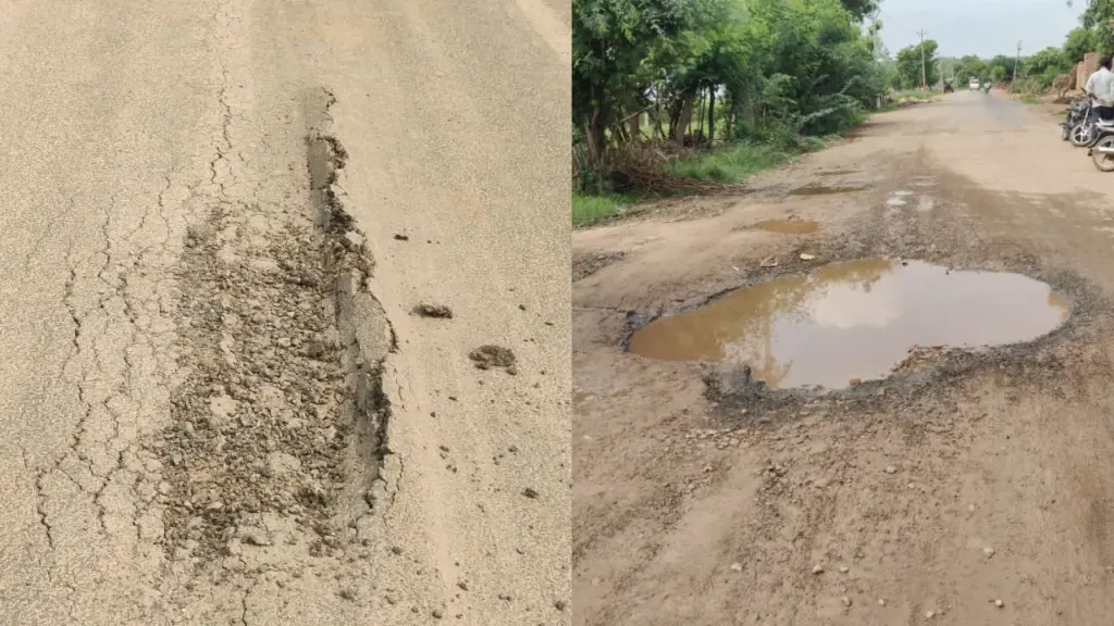 Road worth crores damaged