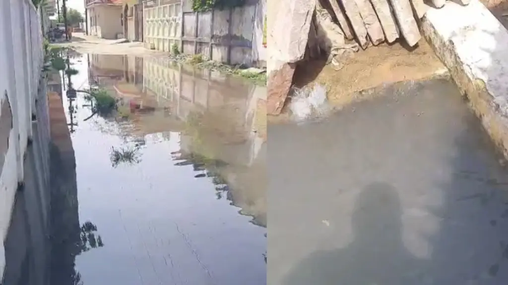 Water-filled corridors of the ward