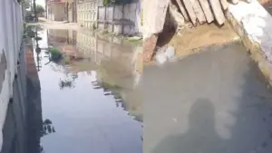 Water-filled corridors of the ward