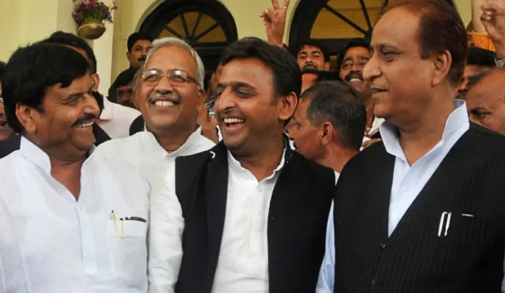 Akhilesh Yadav Shivpal Yadav And AZam Khan