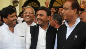 Akhilesh Yadav Shivpal Yadav And AZam Khan