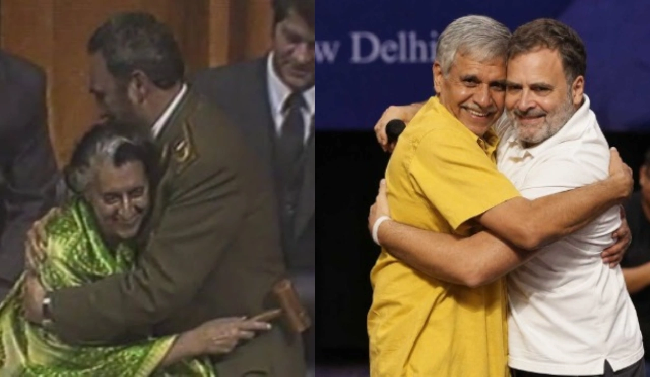 BJP Shares Indira Gandhi Hug Video