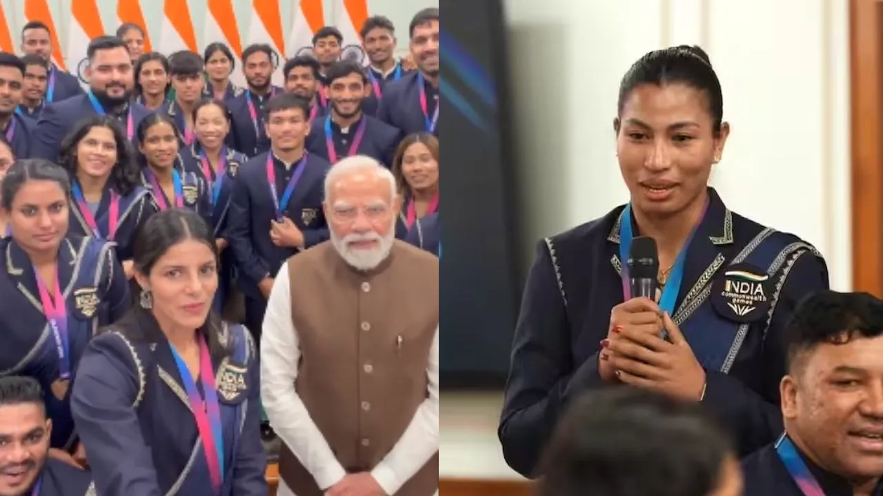 PM Modi with CWG Medal Winners
