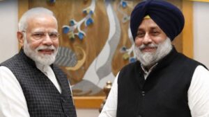 सुखवीर स‍िंह बादल की पीएम मोदी से मुलाकात