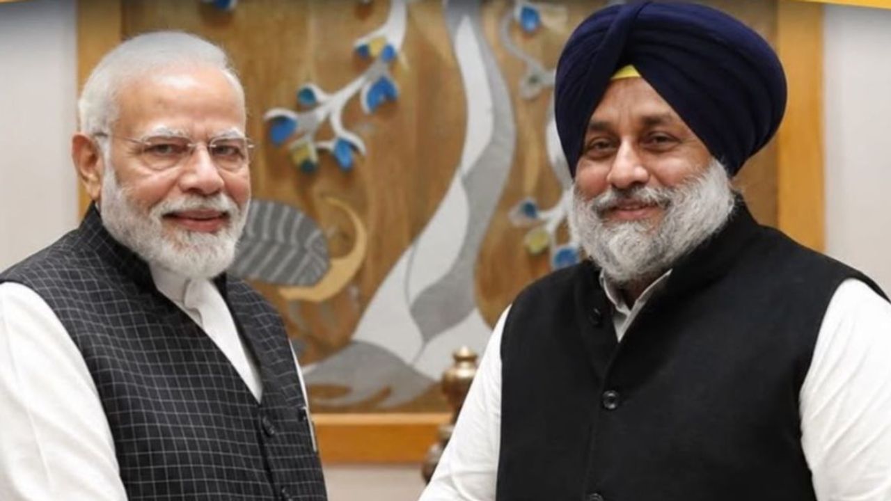 सुखवीर स‍िंह बादल की पीएम मोदी से मुलाकात