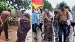 The husband beat his wife and her lover.