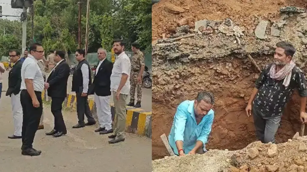 gwalior: live sampling of poor-quality roads was conducted following High Court directive