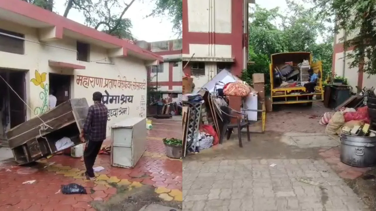 indore elderly person beating case Bulldozer action against illegal construction old age home