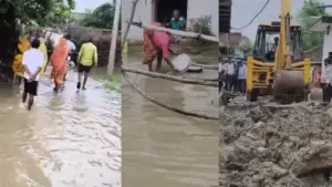 mauganj incessant rain waterlogging occurs on roads in Naigarhi