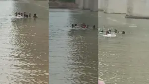 morena Congress leader Sher Tomar jumped into Chambal River police rescued him safely Steamer service