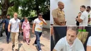 पहले पुल‍िस से मुलाकात फ‍िर धरने पर बैठे राहुल