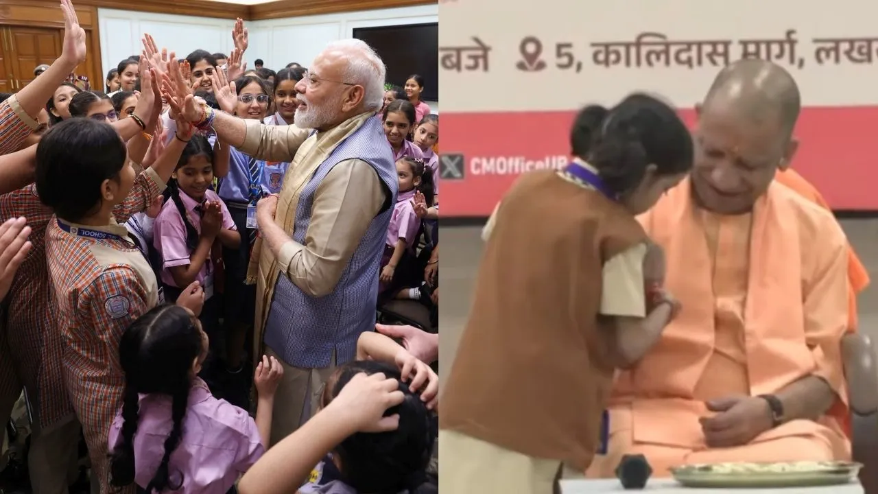 pm narendra modi and cm yogi adityanath celebrated raksha bandhan with gen alpha