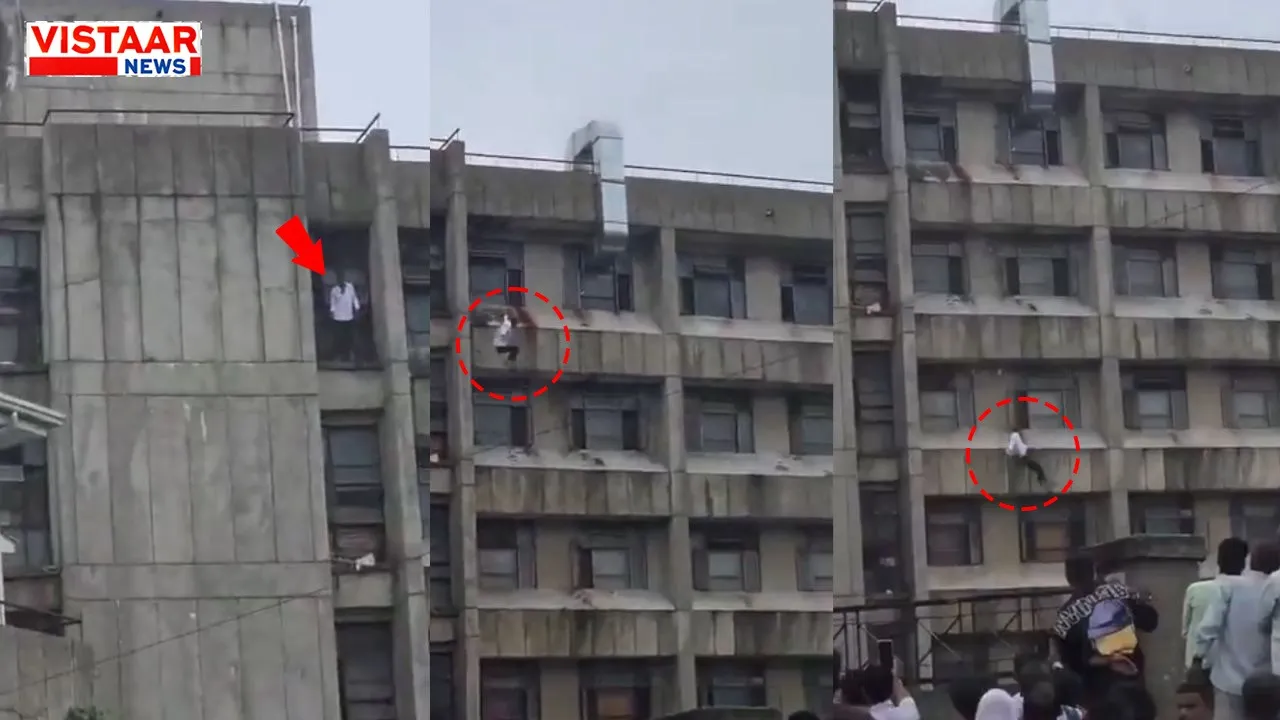 rewa young man jumps from fourth floor of Sanjay Gandhi Hospital condition critical video