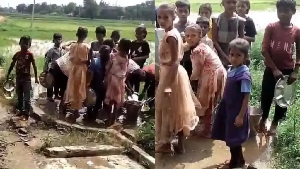 The children washed their plates at school after the meal.