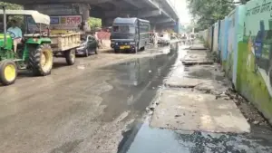 Morena's Barrier Square submerged due to rain.