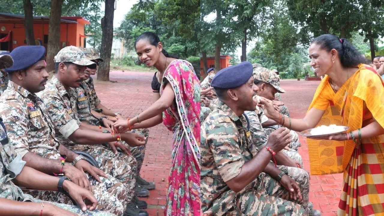 Surrendered Naxalites tied Rakhis to DRG jawans.