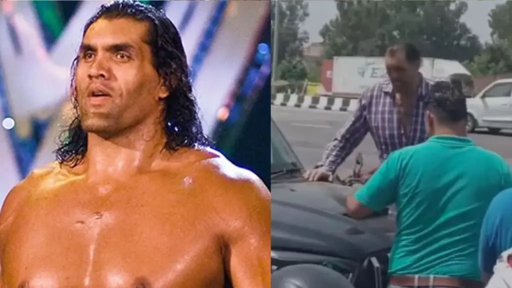 The Great Khali's car meets with an accident.