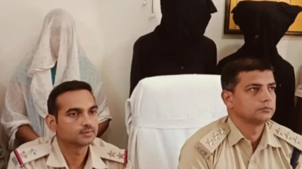 Three arrested, including wife.