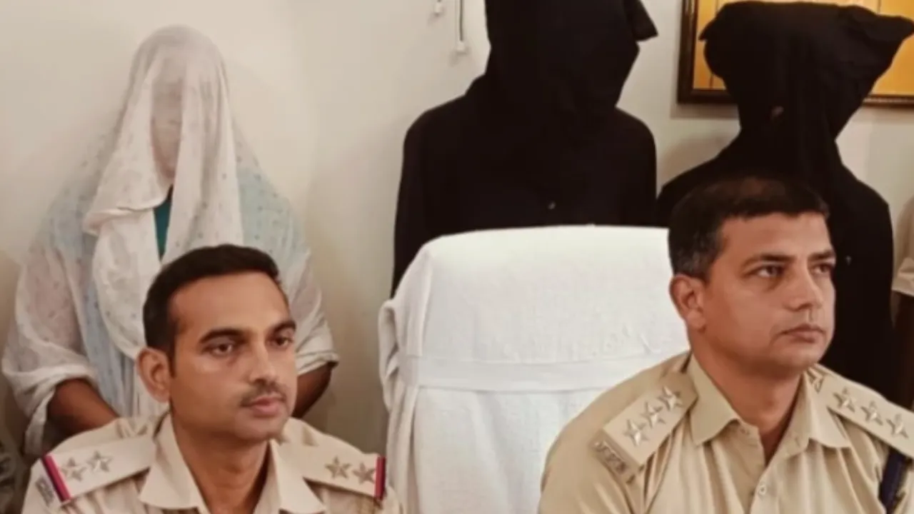 Three arrested, including wife.