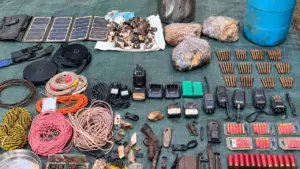 Bijapur naxal dump weapon and explosive material recovered security forces joint operation