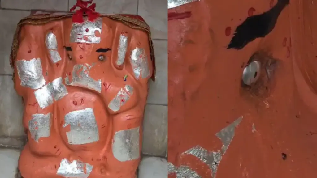 Ujjain tears flowing from eyes of deity ganesh idol after khade hanuman