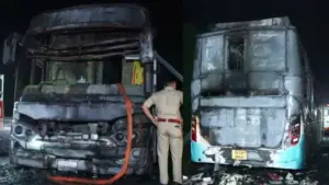 greater Noida Yamuna expressway bus fire 9 passengers killed