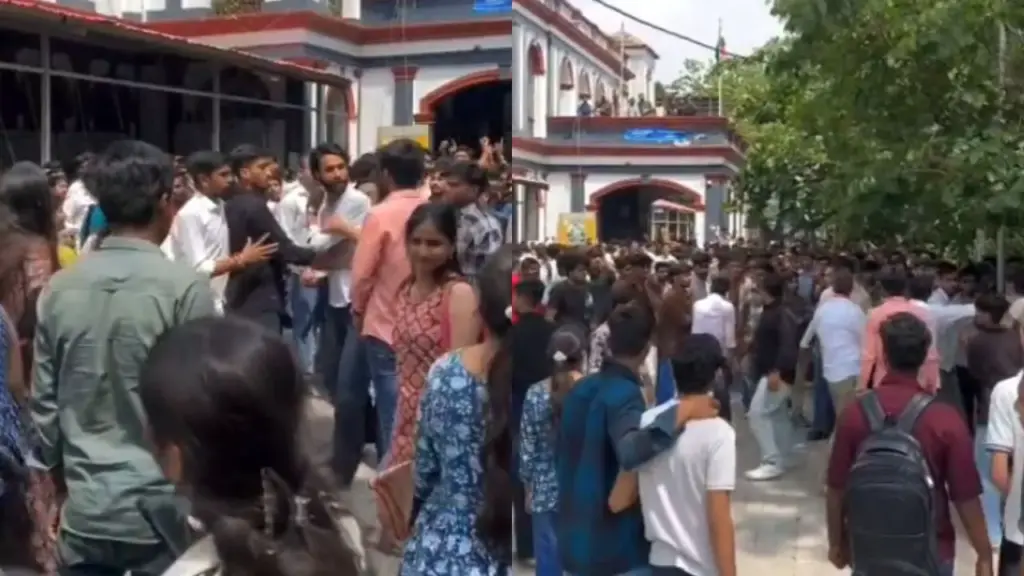 indore Holkar science college karni sena avbp clash 7 students susupended
