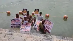 rewa kalapan Mishra death case Relatives staged Jal Satyagraha