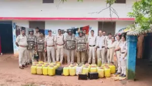 Police seized illicit liquor.