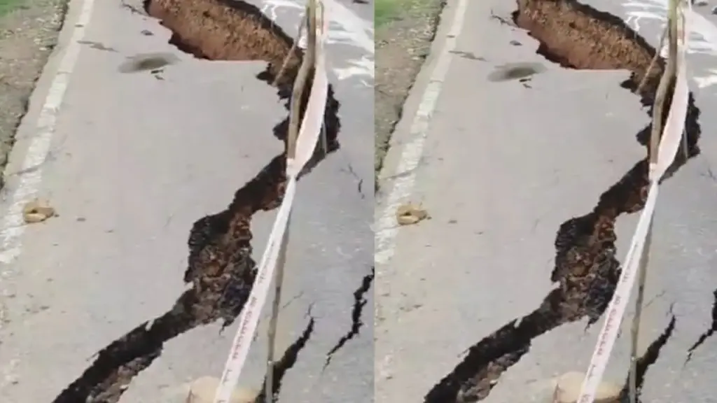 Road caved in