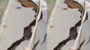 Road caved in