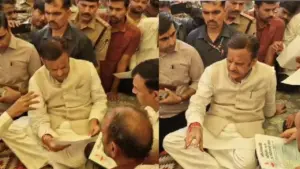 Deputy Chief Minister Rajendra Shukla meeting the family members.