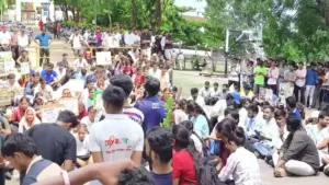 Students launched a Satyagraha.
