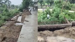 Road caves in at Amraveli complex