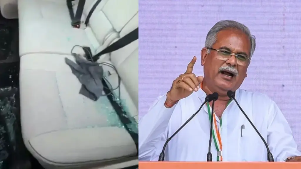 Stone-pelting at Bhupesh Baghel's convoy