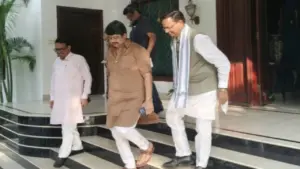 Raja Bhaiya With BJP State President Pankaj Chaudhary