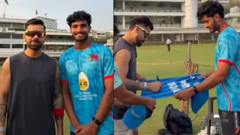 VIDEO: विराट कोहली ने नेट बॉलर की ख्वाहिश की पूरी, जर्सी पर दिया ऑटोग्राफ