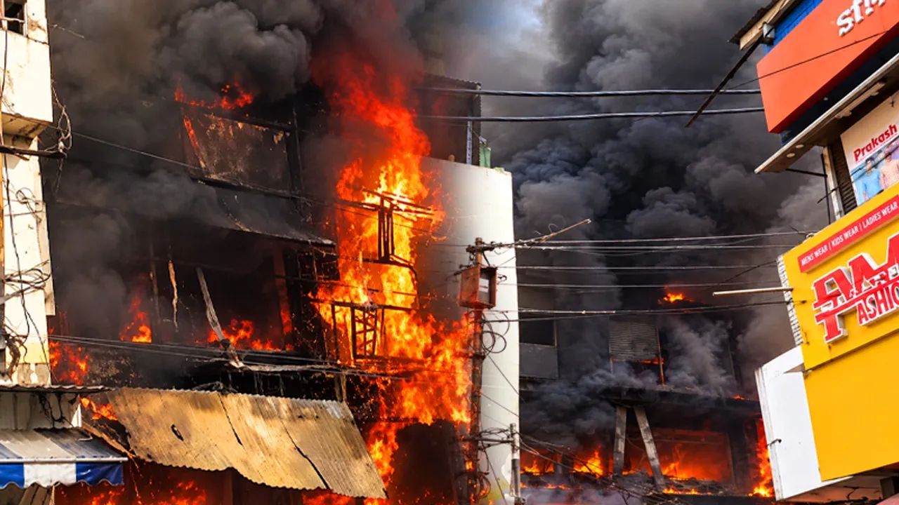Massive fire at New Market