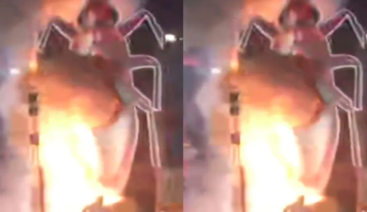 cockroach effigy burnt delhi