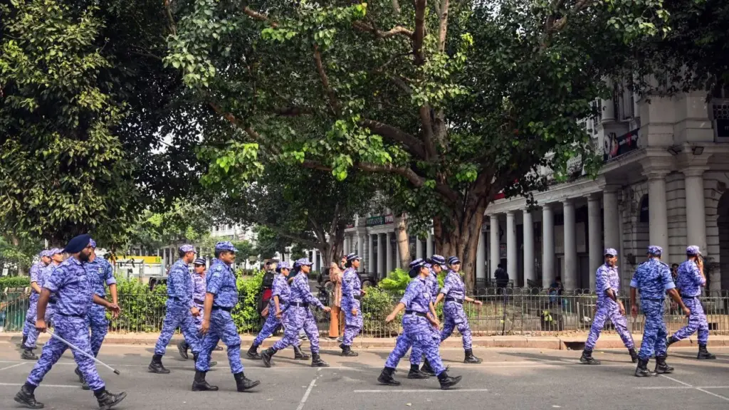 delhi cjp protest heavy security force deployed