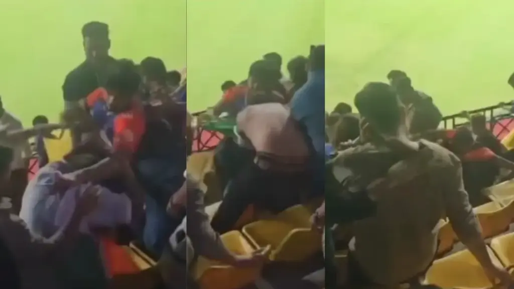Holkar stadium fight between spectators india west indies match