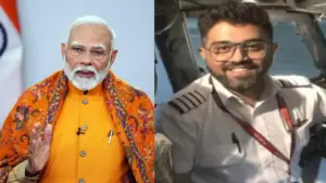 pm Narendra modi and Indian Captain Smit Machchhar